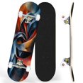 thumbnail image 1 of Complete Skateboards for Beginners,7 Layer Canadian Maple Double Kick Deck,31''Pro Cruiser Abstract Skate Board, 1 of 5