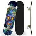 thumbnail image 1 of Complete Skateboards for Beginners,7 Layer Canadian Maple Double Kick Deck,31''Pro Cruiser Blacklight Skate Board, 1 of 5
