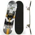 thumbnail image 1 of Complete Skateboards for Beginners,7 Layer Canadian Maple Double Kick Deck,31''Pro Cruiser Car Black skate Board, 1 of 5