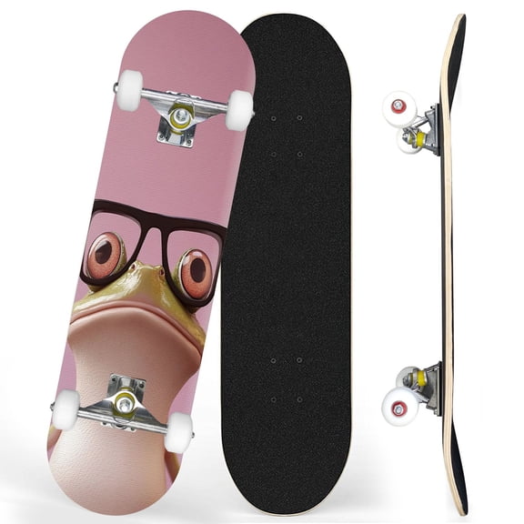 Complete Skateboards for Beginners,7 Layer Canadian Maple Double Kick Deck,31''Pro Cruiser Colorful Skate Board