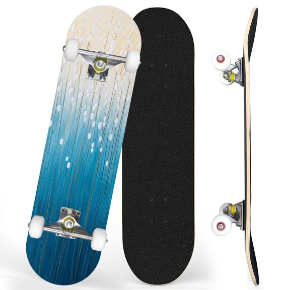 Complete Skateboards for Beginners,7 Layer Canadian Maple Double Kick Deck,31''Pro Cruiser Flower Skate Board