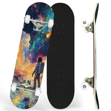 Complete Skateboards for Beginners,7 Layer Canadian Maple Double Kick Deck,31''Pro Cruiser Funny skate Board