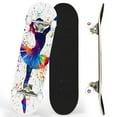 thumbnail image 1 of Complete Skateboards for Beginners,7 Layer Canadian Maple Double Kick Deck,31''Pro Cruiser Girl Hip Skate Board, 1 of 5