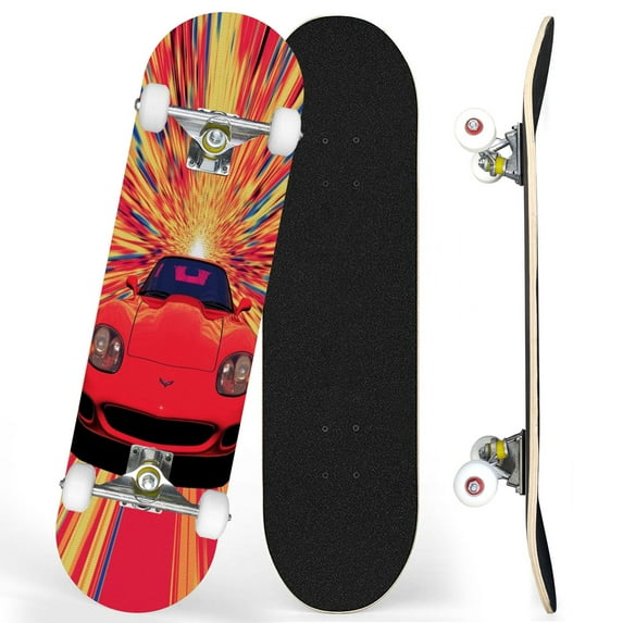 Complete Skateboards for Beginners,7 Layer Canadian Maple Double Kick Deck,31''Pro Cruiser Japanese skate Board