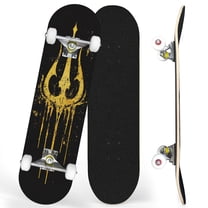 Complete Skateboards for Beginners,7 Layer Canadian Maple Double Kick Deck,31''Pro Cruiser King Black skate Board