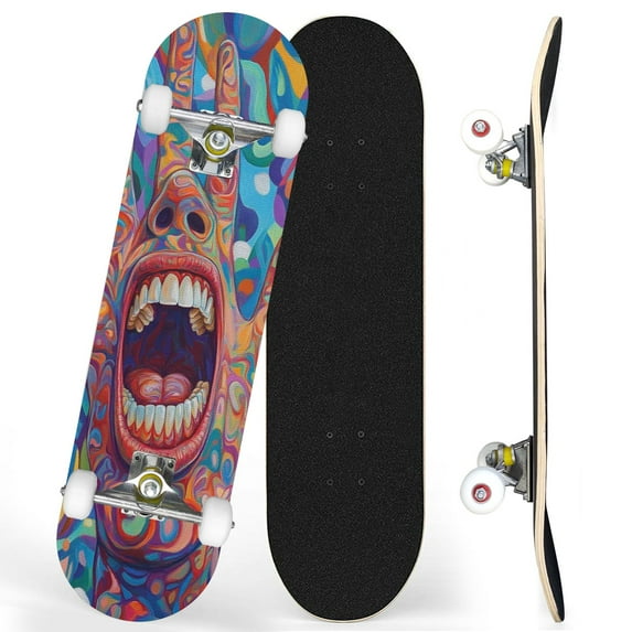 Complete Skateboards for Beginners,7 Layer Canadian Maple Double Kick Deck,31''Pro Cruiser Obscure Skate Board