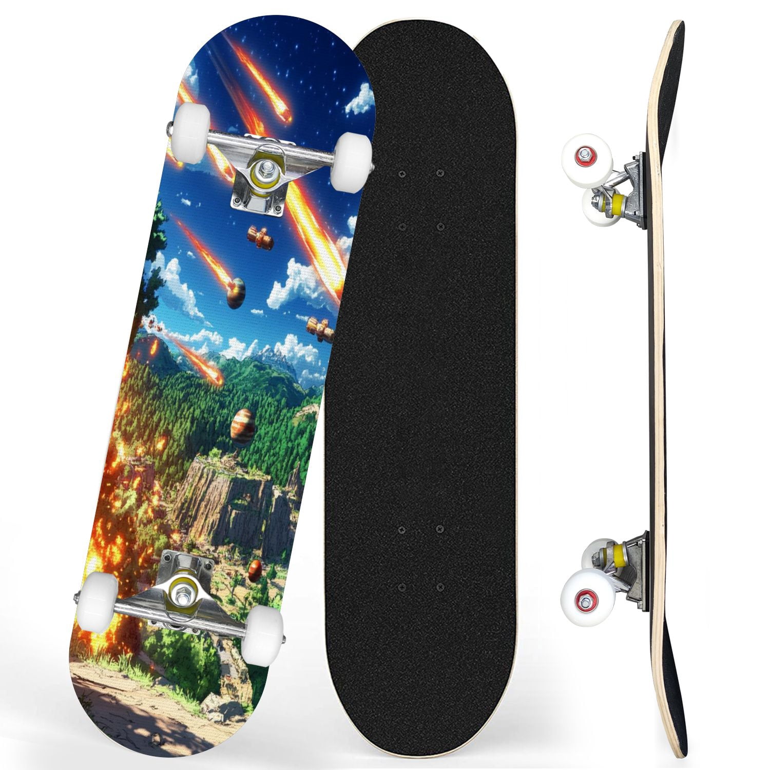 Complete Skateboards for Beginners,7 Layer Canadian Maple Double Kick ...