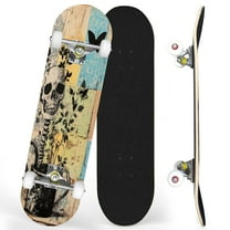 Complete Skateboards for Beginners,7 Layer Canadian Maple Double Kick Deck,31''Pro Cruiser Retro Skate Board