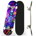 thumbnail image 1 of Complete Skateboards for Beginners,7 Layer Canadian Maple Double Kick Deck,31''Pro Cruiser Skull Skate Board, 1 of 5