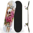 thumbnail image 1 of Complete Skateboards for Beginners,7 Layer Canadian Maple Double Kick Deck,31''Pro Cruiser Skull Skate Board, 1 of 5