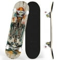 thumbnail image 1 of Complete Skateboards for Beginners,7 Layer Canadian Maple Double Kick Deck,31''Pro Cruiser Skull Skate Board, 1 of 5