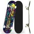 thumbnail image 1 of Complete Skateboards for Beginners,7 Layer Canadian Maple Double Kick Deck,31''Pro Cruiser Skull Skate Board, 1 of 5