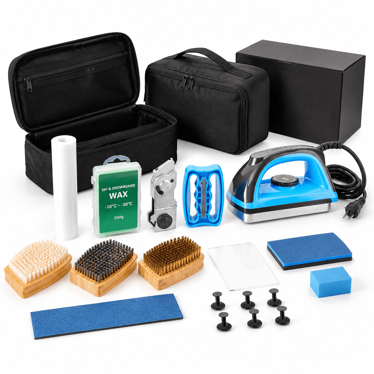 Complete Ski Snowboard Tuning Waxing Combo Kit with Iron, Multi-Angle ...
