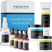 YEOUTH Skin Care Set 8-Piece Retinol Serum with Hyaluronic Acid, Vitamin C & Anti Aging Face Serum, Cleanser, Toner, Eye Gel, Neck Cream, Face Cream