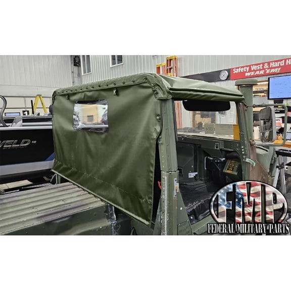 Complete Soft Canvas Cab Kit- 2-Man Cab- GREEN- Includes Soft Top + 2 Doors + Rear Curtain + Rear Curtain Installation Kit