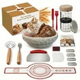thumbnail image 1 of Complete Sourdough Starter Kit for Beginners — 9" Rattan Banneton Basket, 24oz Glass Fermentation Jar with Thermometer, Full Bread Baking Tool Set, 1 of 7
