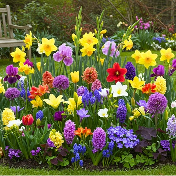 Complete Spring and Fall Flower Garden | 50 Fresh Bulbs | Bloom All ...