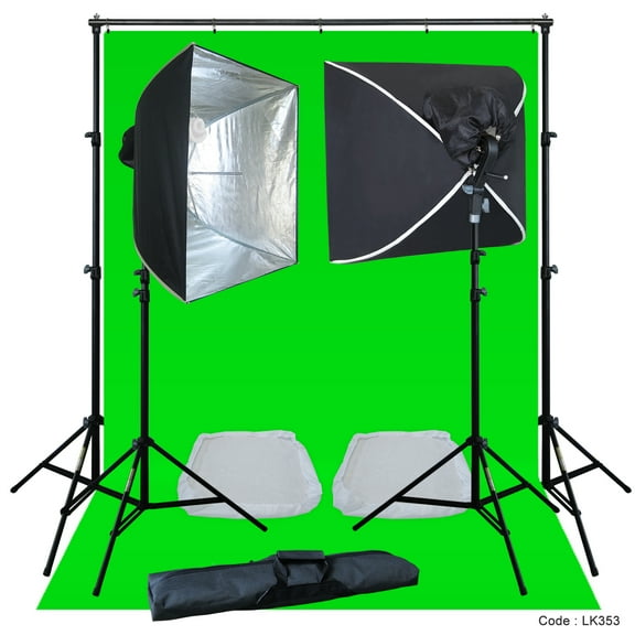 Complete Studio Lighting Backdrop Stand Photo Light Kit for Studio, Portrait, Video Shooting