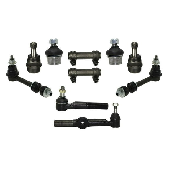 Complete Suspension 10 Pc Kit Compatible with 4WD Models Upper & Lower Ball Joints Tie Rods Sway Bar Links Adjusting Sleeves