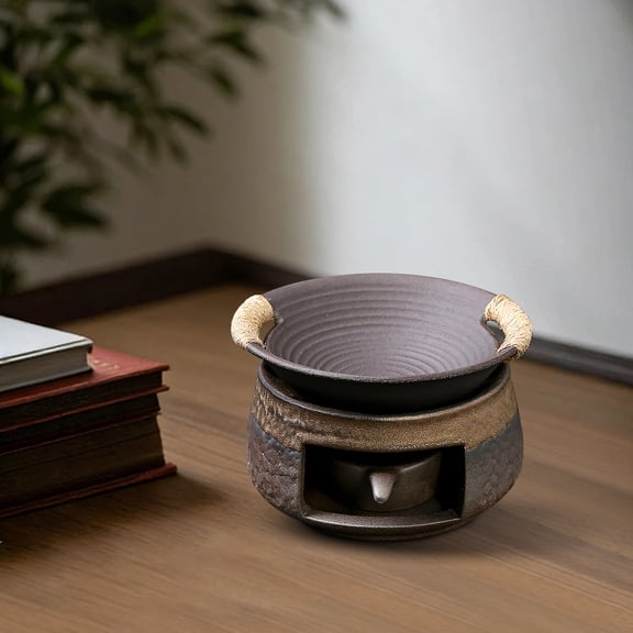 Complete Tea Roasting Stove Set - Candle Heating Tea Warmer Tea Ceremony Accessories Tea Aroma Enhancer, Includes Tea Tiles for Authentic Tea Roasting Experience, 4.92*2.36in, C