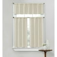 thumbnail image 1 of Complete Textured 3 Piece Café Kitchen Curtain Tier & Valance Set - Ivory, 1 of 1