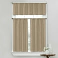 thumbnail image 1 of Complete Textured 3 Piece Café Kitchen Curtain Tier & Valance Set - Linen, 1 of 1