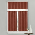thumbnail image 1 of Complete Textured 3 Piece Café Kitchen Curtain Tier & Valance Set - Spice, 1 of 1