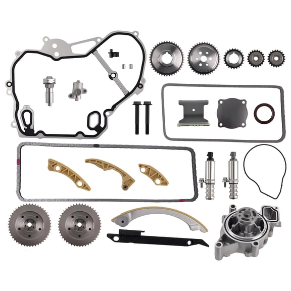 Complete Timing Chain Kit with Water Pump & VVT Sprockets for Chevy Equinox GMC Terrain Buick Regal 2.4L 2.2L (2009-2017), Full Engine Timing Set Includes Chains, Guides, Tensioners & Solenoids