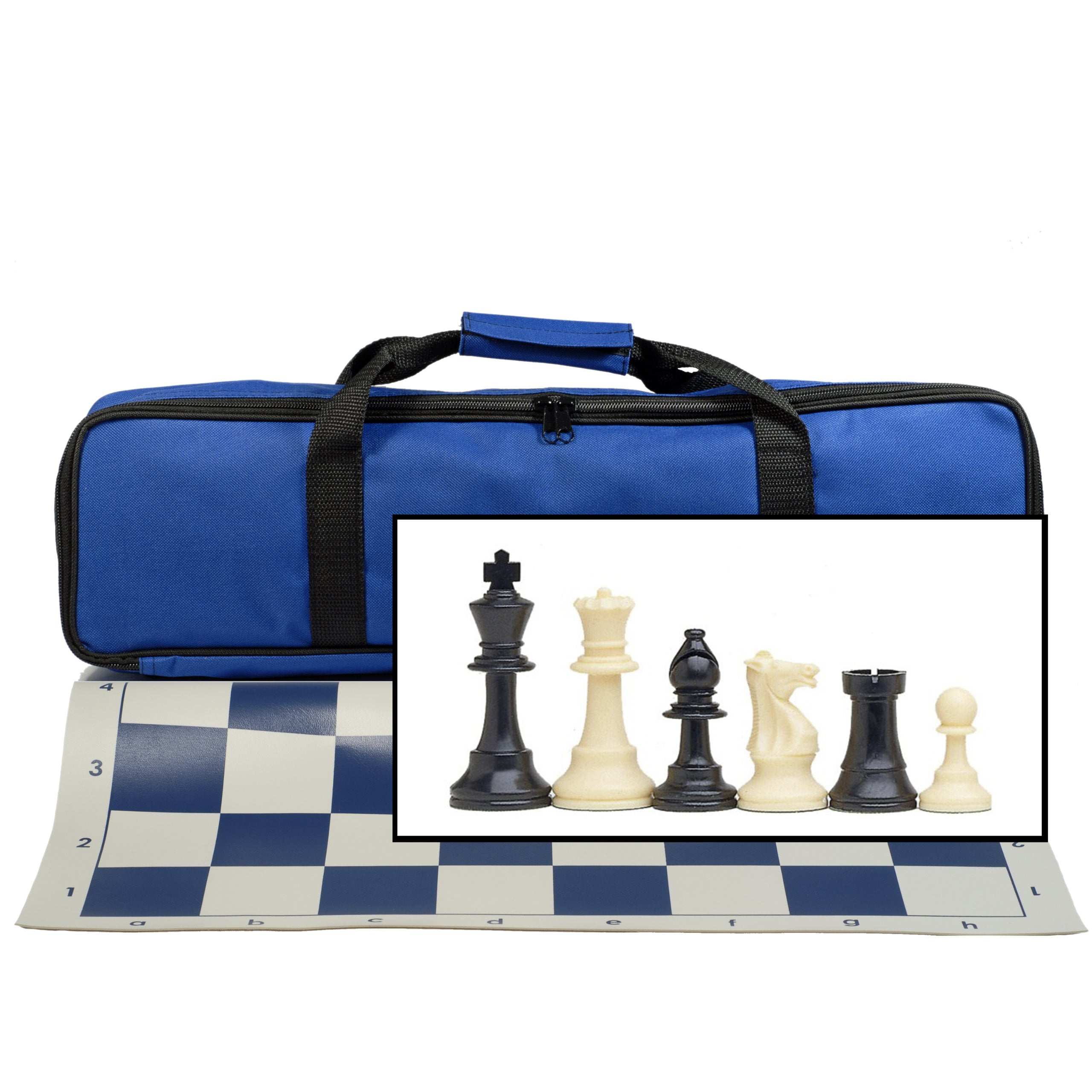 eloria 12 Inch Tournament CHESS Set Basic Plastic Pieces, Canvas