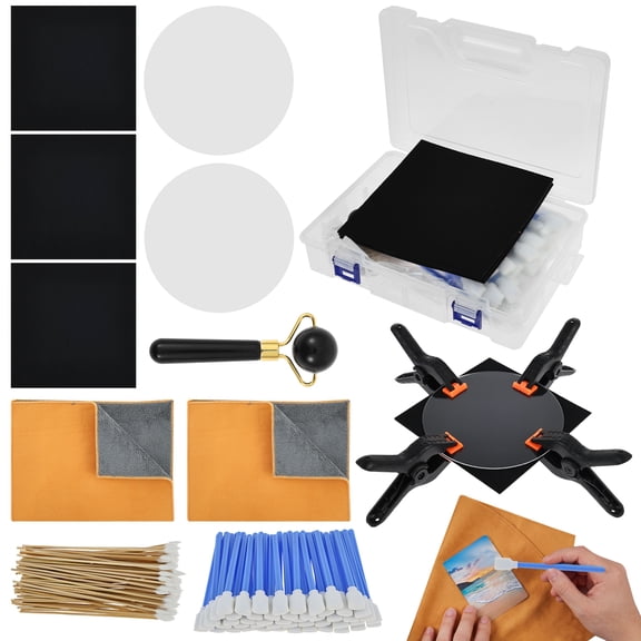 Complete Trading Card Maintenance Kit Card Flattening and Card Cleaning Set with Spring Clamp Acrylic Sheet for Collectible