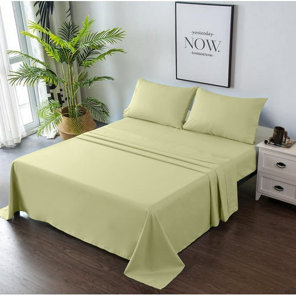 Complete Twin Sheet Set - Breathable and Soft - Flat Sheet, Fitted Sheet, 2 Pillow Cases - Deep Pocket and Easy Care