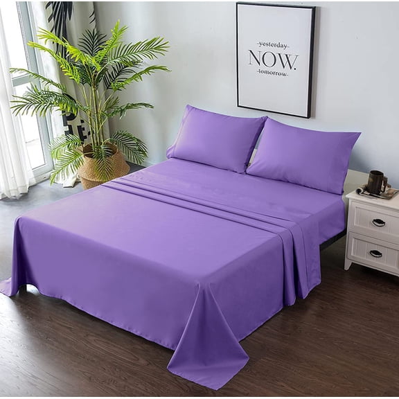 Complete Twin Sheet Set - Breathable and Soft - Flat Sheet, Fitted Sheet, 2 Pillow Cases - Deep Pocket and Easy Care