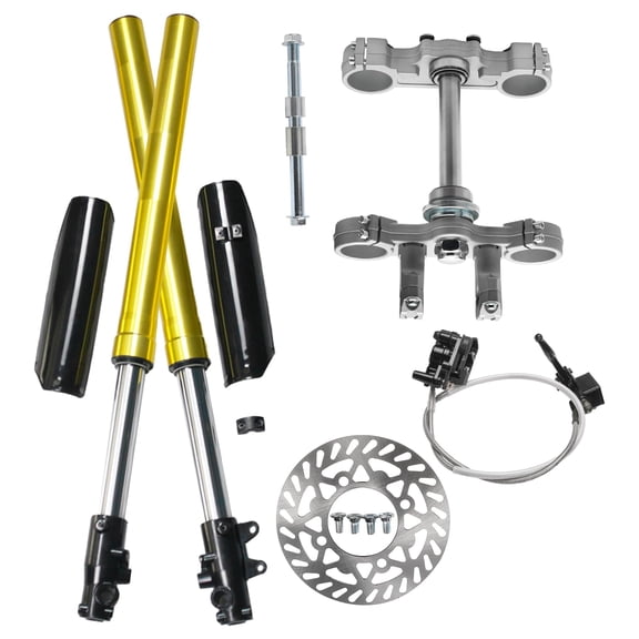 Complete Upside Down 45mm/48mm 735mm 29" Front Fork Shock and Triple Clamp Brake Caliper Rotor Set for Dirt Pit Pro Trail Bike Motorcycle SSR Apollo Coolster 110cc 125cc 150cc 140cc 160cc