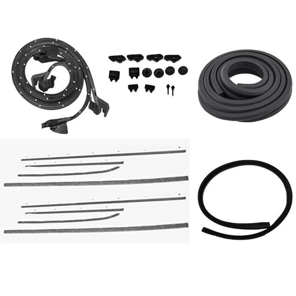 Speedway Motors Weatherstrip Kit Compatible with 1969 Chevy Nova 2 Door Sedan, Complete Rubber Seal Set For Door, Trunk, Hood Cowl, Window, Felts, and Body Bumpers