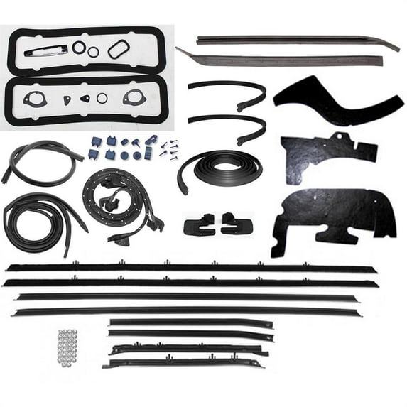 Speedway Motors Complete Weatherstripping Kit, Door Trunk and Hood Rubber Seal Set, Body Weatherstrip Replacement Kit, Compatible with 1967 Chevy Camaro and Pontiac Firebird