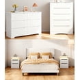 thumbnail image 1 of Complete 5-Piece Bedroom Set: Queen Bed, 2 Six-Drawer Dressers and 2 Smart USB Charging Nightstands, 850lb Capacity, 1 of 24