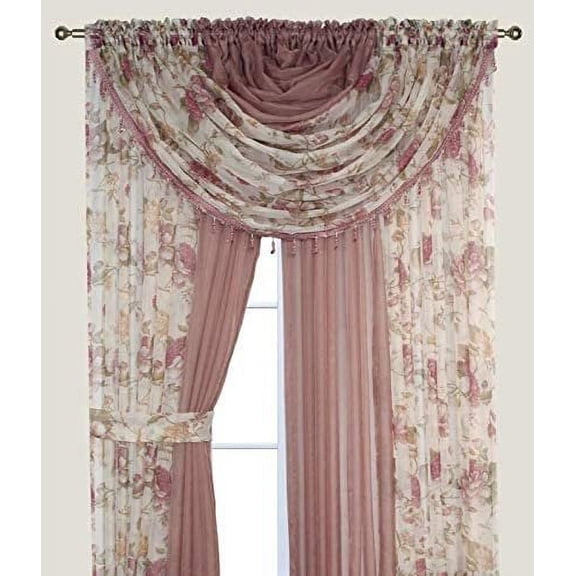 Sapphire Home Complete Window Sheer Voile Curtains, 55” x 63” (4 Panels)