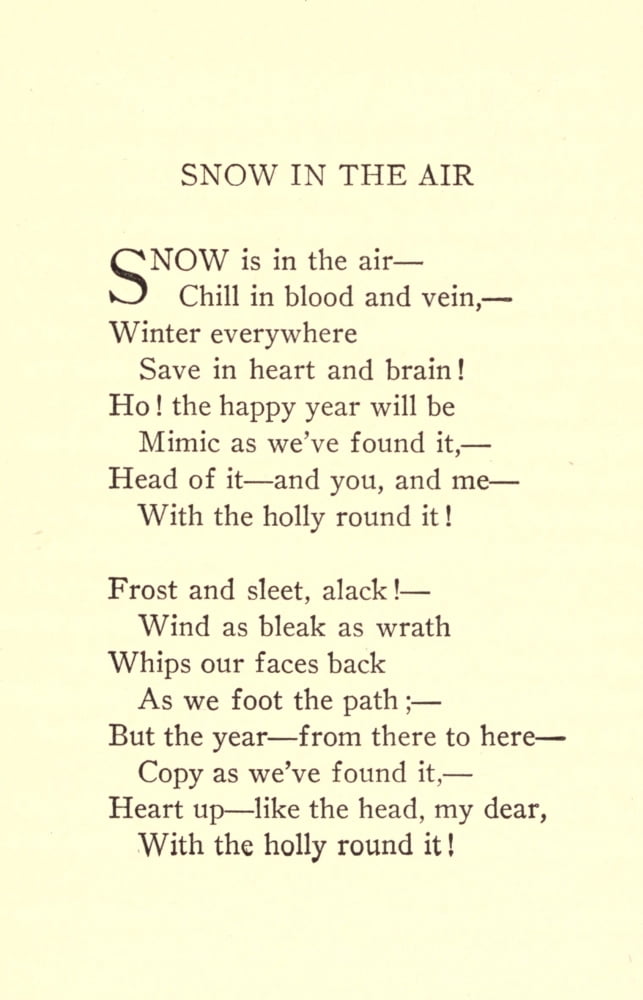 Complete Works of JWR 1913 Snow in the Air Canvas Art - J Whitcomb-Riley (18 x 24)