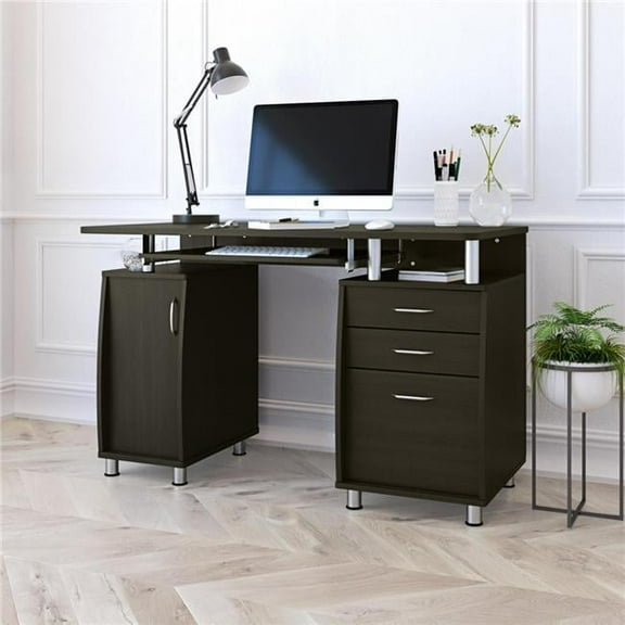 Complete Workstation Computer Desk with Storage, Espresso