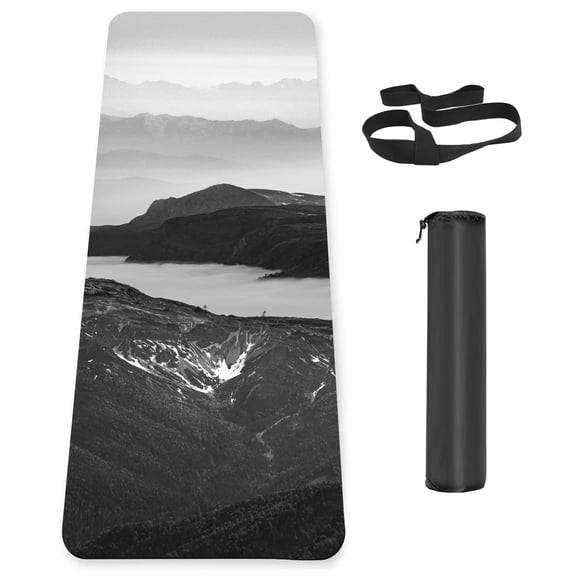 Complete Yoga Mat Set: Non-Slip TPE 72x24 Inch 6mm Thick with Carrying Strap for Workout Pilates