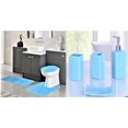 thumbnail image 1 of Complete bathroom set rug mat lid cover with 4 piece ceramic accessories #6 light blue plain color, 1 of 3