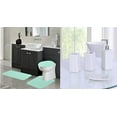 thumbnail image 1 of Complete bathroom set rug mat lid cover with 4 piece ceramic accessories #6 mint plain color, 1 of 3