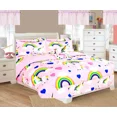 thumbnail image 1 of Bedding Set Reversible Full Size 8-Piece Unicorn Rainbow Pink Bed in Bag Comforter with Plushie Toy Friend and Matching Sheet Set Bedroom Decor, 1 of 4