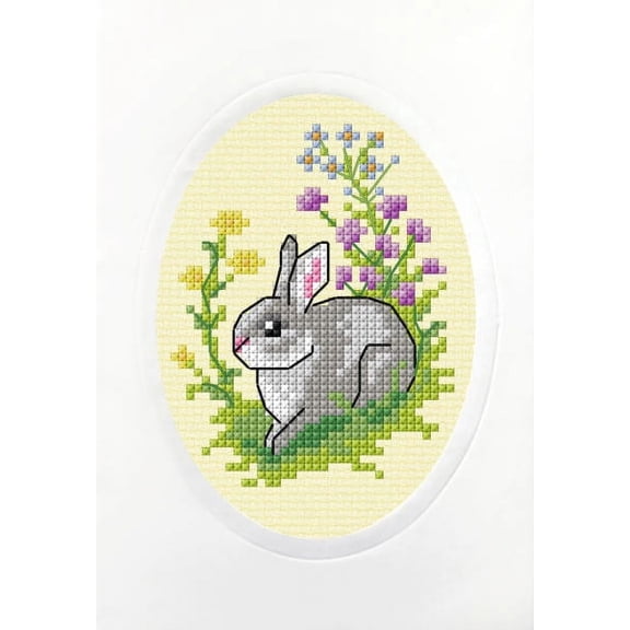 Complete counted cross stitch kit - greetings card "Easter Bunny" 6291