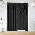 thumbnail image 1 of Black Complete Lxury Window Curtain Set 2 Panels 60 " Wide X 84" Length each Rod Pocket Floral Design for Large Window Any Room Nada, 1 of 5