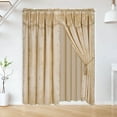 thumbnail image 1 of Gold Complete Lxury Window Curtain Set 2 Panels 60 " Wide X 84" Length each Rod Pocket Floral Design for Large Window Any Room Nada, 1 of 5