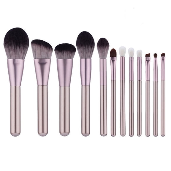 Complete makeup brush set, Non-shedding Synthetic fibers Makeup brushes With Skin-friendly Precision brushes For Eye And Face, Soft makeup brushes In Elegant Purple, 12pcs