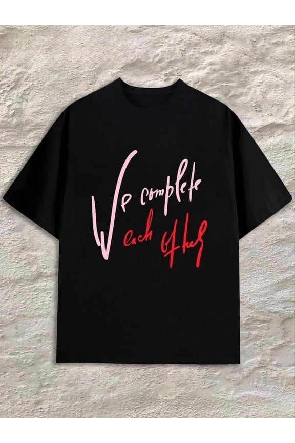 Complete Each Other for men black spring and summer clothing Funny Unisex Shirt Short Sleeve tshirts Trendy Unisex Shirt Graphic tshirts Unique Design Unisex Shirt Printed tshirts