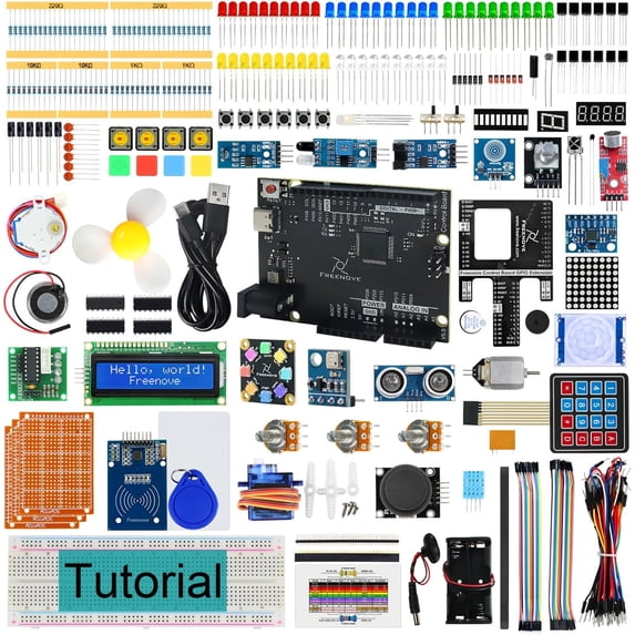 Complete starter kit, including 54 board (compatible), -4 microcontroller, 474-page detailed tutorial, 343 projects, 90 projects