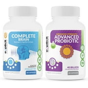 CompleteBrain   Powerful Nootropic and Brain Supplement And Advanced Probiotics   40 Billion CFU Active Cultures   Nootropic Neuro Stack